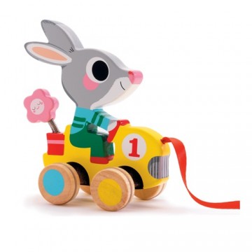 Djeco Wooden trolley Bunny 'Roulapik'