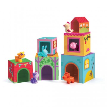 Djeco 6 Cubes for infants "Animals"