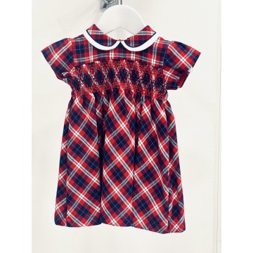 Dr.Kid Girls Red Checkered Dress with Beehive
