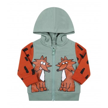 Stella Mac Cartney Green Hoodie with 2 Foxes