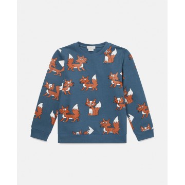 Stella Mac Cartney Kids Fox Print Cotton Fleece Sweatshirt