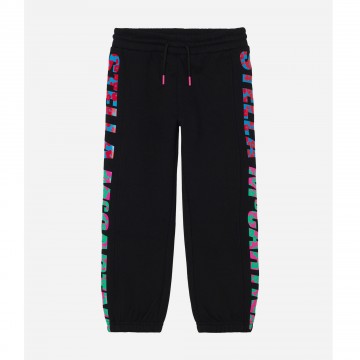 Stella McCartney black sport trousers with a floral print ΄΄
