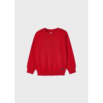 Mayoral Red Kids Cotton Jersey Crew Neck Blouse