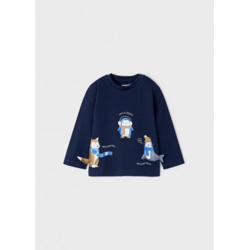 Mayoral Blue Baby Cotton Blouse with Animals