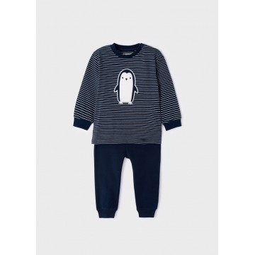 Mayoral Infant Blue Cotton Pajamas with Penguin