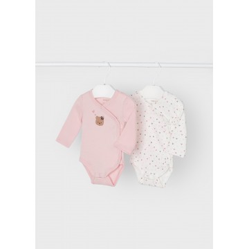 Mayoral Baby Pink Rompers with Teddy Bear and Hearts