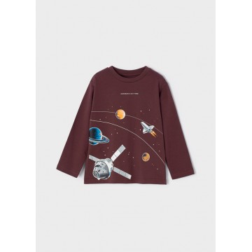 Mayoral Children's Bordeaux Blouse with Planets