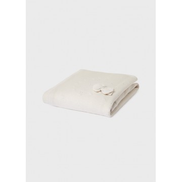 Mayoral Baby Beige Blanket with White Fur