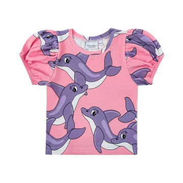 Dear Sophie Children's Pink Blouse with Dolphins