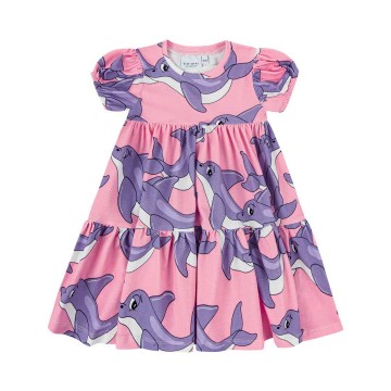 Dear Sophie Παιδικό Ροζ Φόρεμα  με Δελφίνια