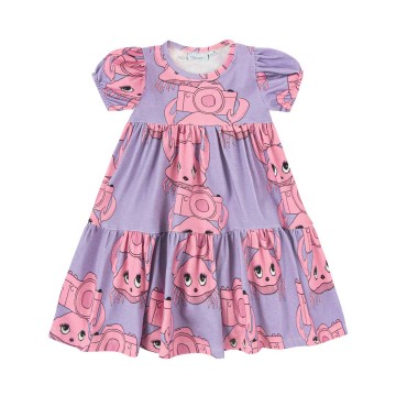 Dear Sophie Παιδικό Μωβ Φόρεμα  με Ροζ Καβουράκια
