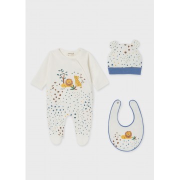 Mayoral Baby Onesie White with Lions