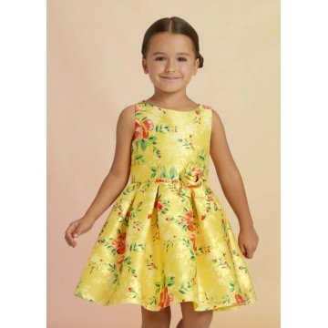 Abel & Lula Παιδικό Κίτρινο Φόρεμα Eμπριμέ