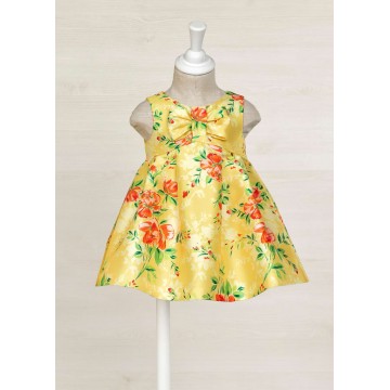 Abel & Lula Baby Yellow Dress  With Flowers