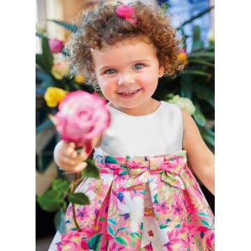 Abel & Lula Baby Yellow Dress  With Flowers