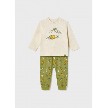 Mayoral Baby Green Pajamas with Dinosaurs
