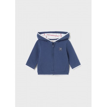 Mayoral Baby Blue Striped Hooded Jacket