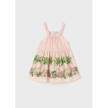 Mayoral Baby Pink Jungle Dress Linen