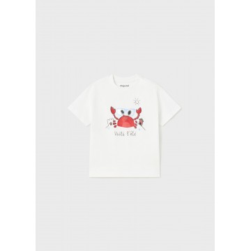 Mayoral Baby White T-shirt with Red Crab