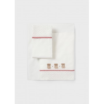 Mayoral Baby Sheet Set White With Teddy Bears
