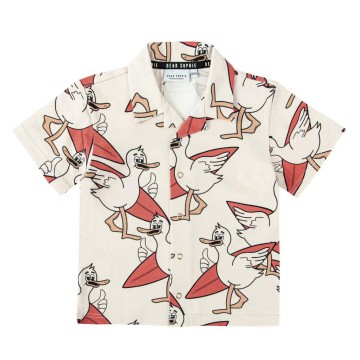 Dear Sophie Children's Cream Shirt White ducks