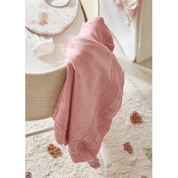 Mayoral Baby Pink Ruffle Shawl Blanket