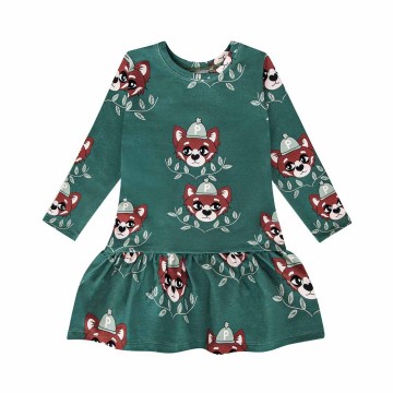 Children's Panda Green Dress Dear Sophie