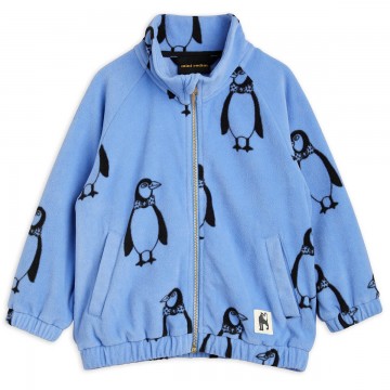 Children's Blue Fleece Jacket With Penguins Mini Rodini