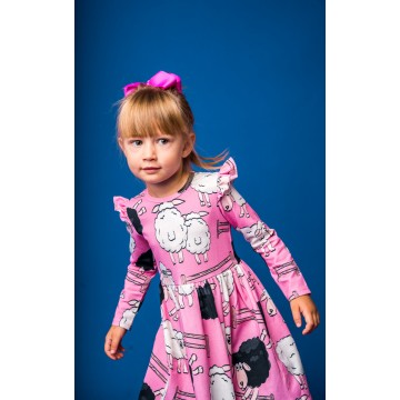 Children's Pink Sheep Dress Mullido