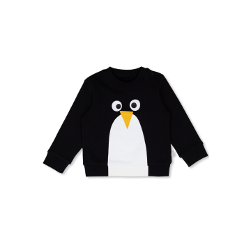 Baby Black Sweatshirt With Penguin Pattern Stella McCartney