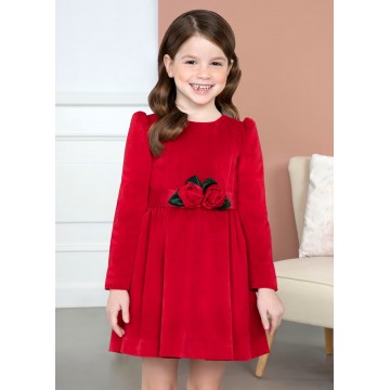 Children's Red Velvet Dress Abel and Lula