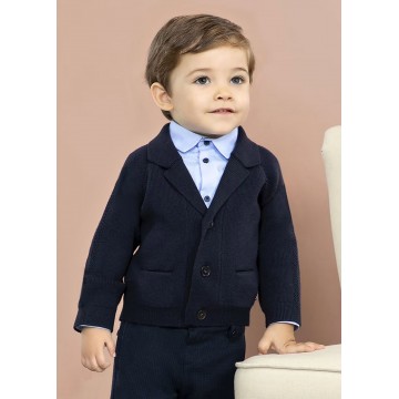 Baby Knit Cardigan Navy Blue Abel and Lula