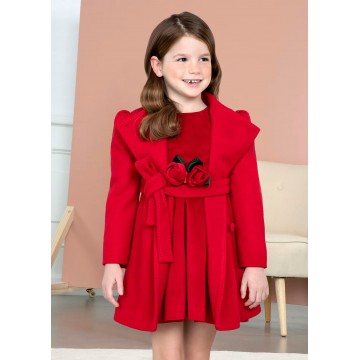 Children's Red Fabric Coat Abel and Lula