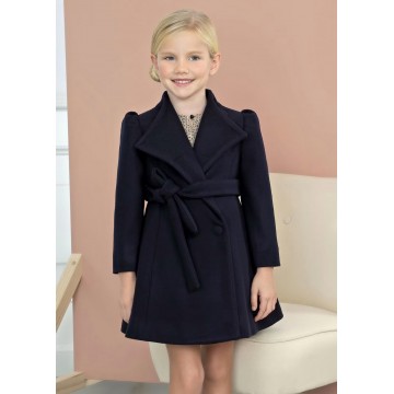 Kids Navy Blue Fabric Coat Abel and Lula