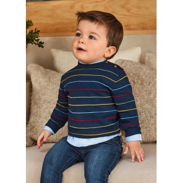 Baby Dark Blue Striped Blouse Mayoral