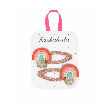 Kids Hair Clips Rainbow Mushroom Rockahula
