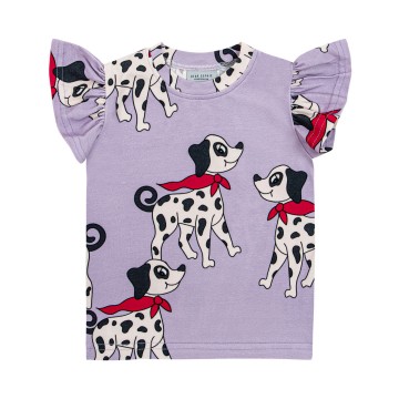 Dear Sophie Children's Purple Frill Tank Dalmatian T-Shirt