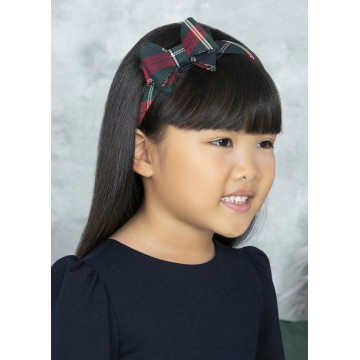 Children's Red Plaid Velvet Hairband Abel and Lula