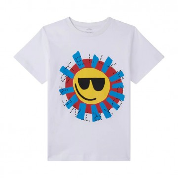 Παιδικό Λευκό Κοντομάνικο Μπλουζάκι Με Ηλιο Stella McCartney