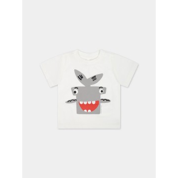Βρεφικό Λευκό μπλουζάκι με σφυροκέφαλο καρχαρία Stella McCartney