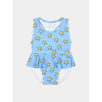 Baby Light Blue Starfish One Piece Swimsuit Stella McCartney