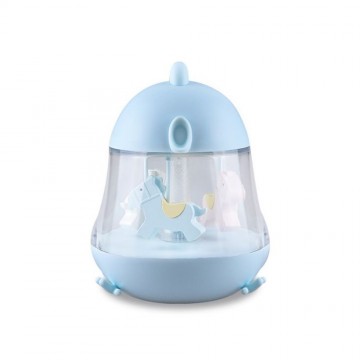 Lamp with a music light blue carousel