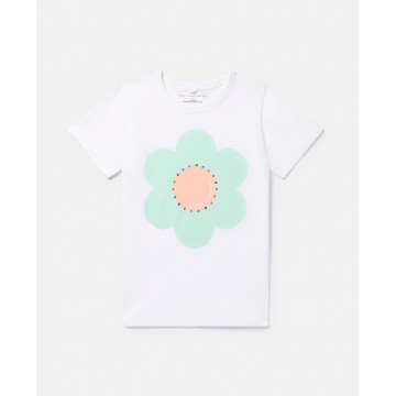 Παιδικό Λευκό Μπλουζάκι Πράσινη Μαργαρίτα Stella McCartney