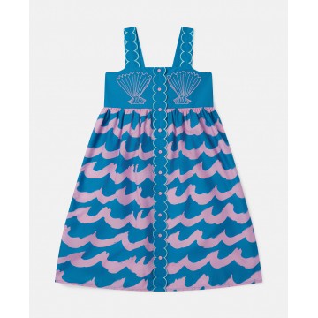 Kids Blue Dress With Pink Shells Stella McCartney