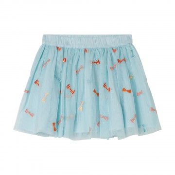 Kids Blue Tulle Skirt With Multicoloured Bows Stella McCartney