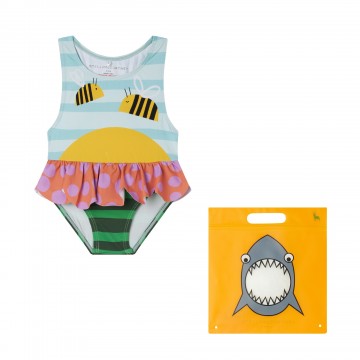 Baby One Piece Swimsuit With Bees Stella McCartney