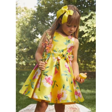 Abel &Lula Παιδικό Φόρεμα Με Λουλούδια Kίτρινο