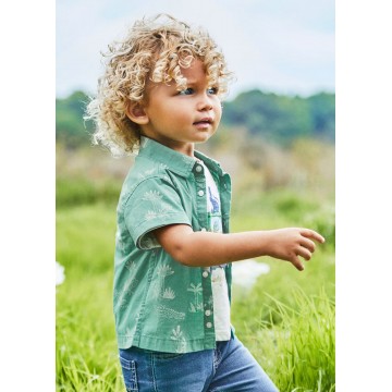 Baby Green Shirt With White Eucalyptus Mayoral