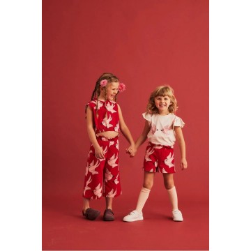 Children's Red Clothing Set With Swallows Dear Sophie
