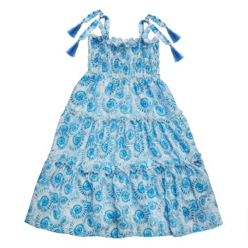 Παιδικό Μπλε Φόρεμα Θαλάσσης Με Κοχύλια Marie Raxevsky